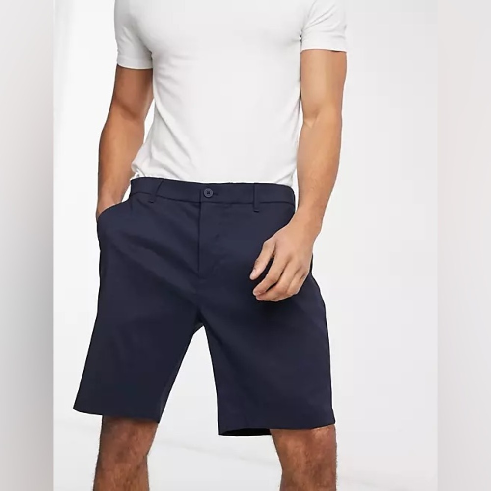 Tommy Hilfiger Men's Sport Tech Chino Navy Blue 9" Inseam Casual Shorts 33
